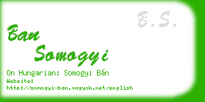 ban somogyi business card