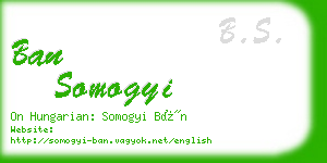 ban somogyi business card